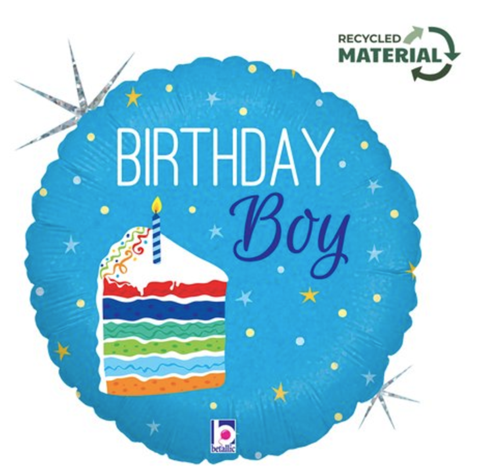 Folienballon - Birthday Boy, Cake - ø 46cm